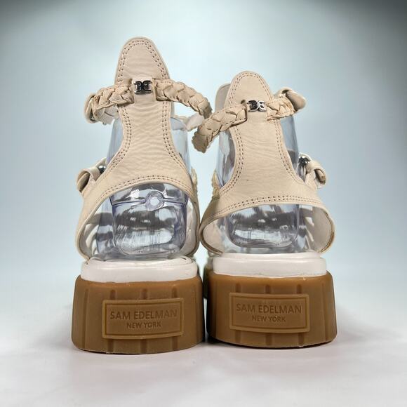 Sam Edelman Geana White Braided Strap Platform Gladiator Sandal Women's Sz 7.5M - Picture 5 of 9